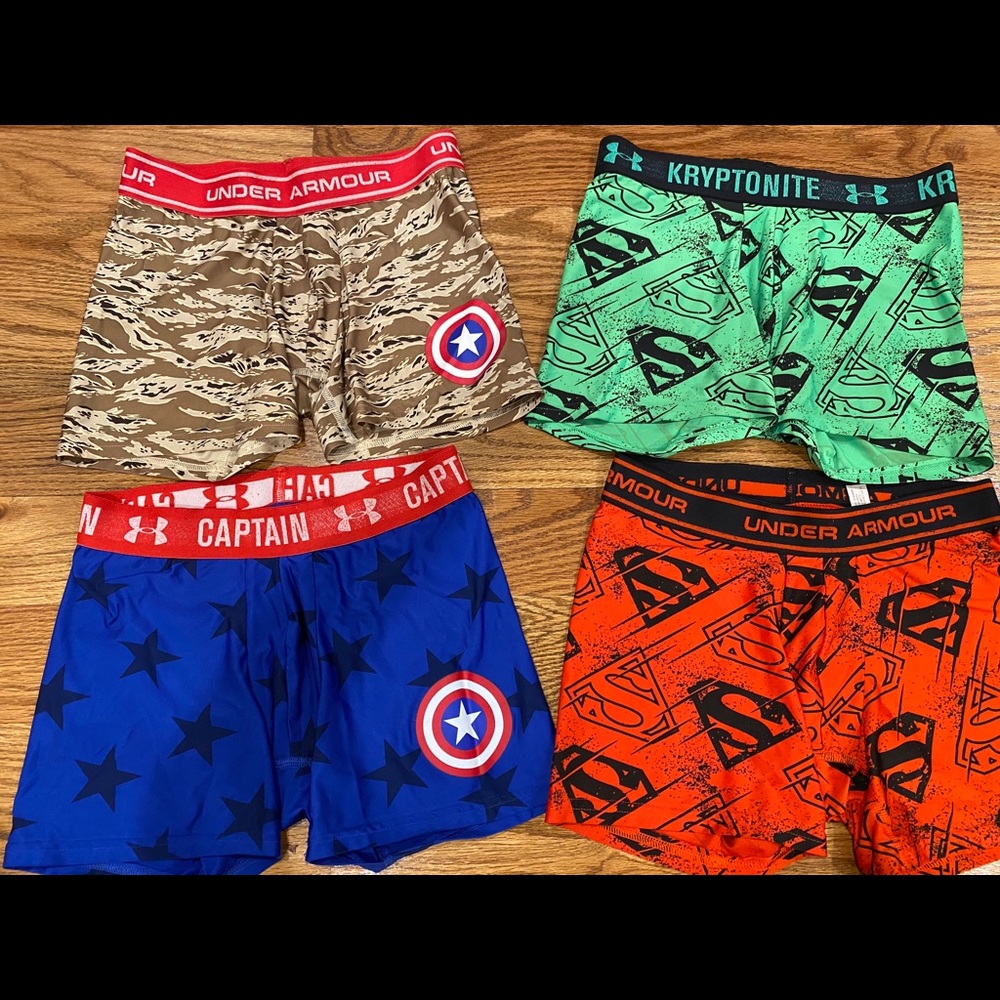 Lot of 5 Under Armour Boys Compression Boxers